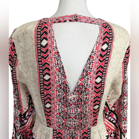 Free People Tegan Boarder Printed Mini Dress in Ivory Combo - Picture 8 of 12